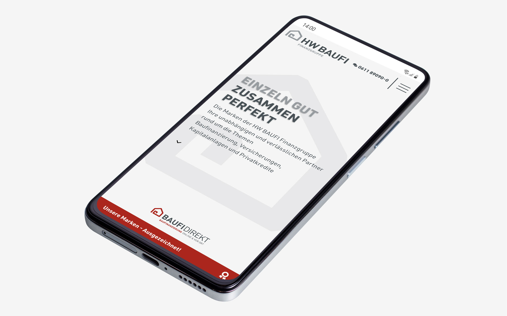 machart_hw_baufi_web_phone_1 Website HW Baufi Finanzgruppe auf Smartphone
